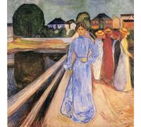 WDHBI HEKA Edvard Munch - Póster de Edvard Munch Women on the Bridge, impresión moderna para decoración del hogar, 20 x 20 cm, sin marco