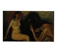 WDHBI HEKA Edvard Munch - Póster de pared con texto en inglés "A man and a woman", impresión moderna de Edvard Munch para decoración del hogar, 20 x 40 cm, sin marco