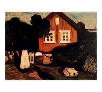 WDHBI HEKA Edvard Munch - Póster e impresiones para pared, diseño de casa a la luz de la luna, pintura de estilo moderno para decoración del hogar, 20 x 30 cm, sin marco