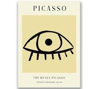 WDHBI HEKA Famoso Pablo Picasso Arte de pared El ojo Exposición Pósters Retro Impresiones Sofia Lind Pintura en lienzo para sala de estar Decoración del hogar Cuadros 40x60cm Sin marco