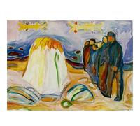 WDHBI HEKA Famoso póster de Edvard Munch The Meeting, lienzo abstracto para decoración de sala de estar, 65 x 45 cm, sin marco