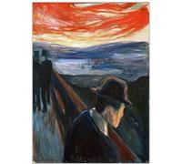 WDHBI HEKA Famoso póster de Edvard Munch《The Shout》 Arte de pared Edvard Munch imprime pintura abstracta en lienzo para decoración de sala de estar Imagen 45x65cmx1 Sin marco