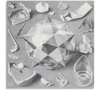WDHBI HEKA Famoso póster de M.C. Escher con diseño de Orden y Caos, cuadro moderno sobre lienzo, pintura de M.C. Escher para decoración de sala de estar, 50 x 50 cm, sin marco