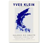 WDHBI HEKA Famoso Yves Klein Exposición Póster Le Monocromo Arte de Pared Yves Klein Pintura en Lienzo Yves Klein Impresiones Para Cuadro Retro Deco 40x60cmx1 Sin Marco