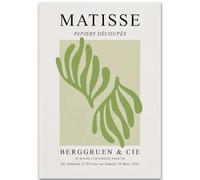 WDHBI HEKA Henri Matisse - Pósteres de hojas orgánicas verdes, arte de pared, lienzo de Matisse, impresión de fauvismo, imagen retro para decoración de sala de estar, 15 x 20 cm, sin marco