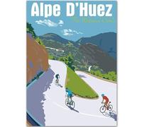 WDHBI HEKA Póster de carreras de bicicletas City World Exhibition Wall Art Modern Canvas Painting Alpe D'Huez Cycling Print For Living Room Decor Picture 50x70cmx1 NO Frame