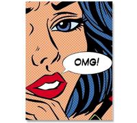 WDHBI HEKA Póster de chica pop art famosa con pelo rubio y ojos azules, arte de pared retro de cómics para decoración de sala de estar, imagen 60 x 90 cm, sin marco