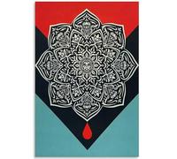 WDHBI HEKA Póster de Fairey de Shepard Fairey, diseño de mandala de aceite de sangre, arte de pared, pintura retro sobre lienzo, impresión de Obey para decoración de sala de estar, 50 x 70 cm, sin