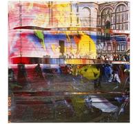 WDHBI HEKA Póster de Gerhard Richter con doble impresión de la ciudad, lienzo de pintura de estilo retro para decoración de sala de estar, 55 x 55 cm x 1, sin marco