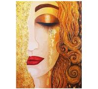 WDHBI HEKA Póster de Gustav Klimt con lágrimas doradas, lienzo para pared, pintura abstracta de Gustav Klimt, impresiones para sala de estar, decoración del hogar, 60 x 90 cm, sin marco