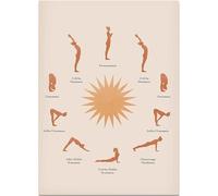 WDHBI HEKA Póster De Movimientos De Yoga Arte De Pared Simple De Yoga Impresiones De Estilo Moderno Varios Movimientos De Yoga Pintura De Lienzo Decoración Del Hogar Imagen 40x60cmx1 Sin Marco