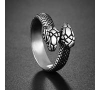 Wdhybwcx Anillos de dragón Punk de Color Plateado Vintage Ajustables para Hombres Mujeres Biker Rock Anillo de Apertura gótico Cool Valentine-Redimensionable,54