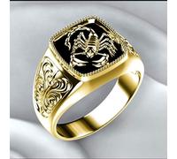 Wdhybwcx Anillos de patrón de escorpión Retro únicos para Hombres Joyas Anillo de Hip Hop Elegante Anillo de Coyote Dorado Accesorios Estilo gótico Estilo punk-12, Oro