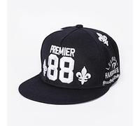 Wdhybwcx Gorra de béisbol Bordada de acrílico para Exteriores, Informal, para el Sol, para Hombre y Mujer, Moda Hip Hop para Mujer, 88, Color Negro, Ajustable