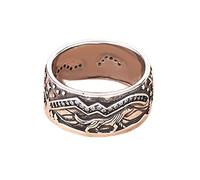 WDIYIEETN Anillos de pareja de lobo para mujeres y hombres, anillos vintage de plata leal, anillo vikingo nórdico, gótico, retro, punk, lobo, tótem, anillos de amuleto de lobo (5, mujeres)