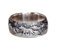 WDIYIEETN Anillos de pareja de lobo para mujeres y hombres, anillos vintage de plata leal, anillo vikingo nórdico, gótico, retro, punk, lobo, tótem, anillos de amuleto de lobo (11, hombres)