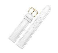 Wdjadp Correa de piel auténtica con relieve de cocodrilo de 12/14/16/18/20/22 mm, diseño de escamas de pez, adecuada tanto para ocasiones formales como informales.,Blanco,15 mm