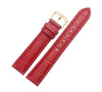 Wdjadp Correa de piel auténtica con relieve de cocodrilo de 12/14/16/18/20/22 mm, diseño de escamas de pez, adecuada tanto para ocasiones formales como informales.,Rojo,18 mm