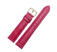 Wdjadp Correa de piel auténtica con relieve de cocodrilo de 12/14/16/18/20/22 mm, diseño de escamas de pez, adecuada tanto para ocasiones formales como informales.,Rojo rosa,20 mm