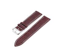 Wdjadp Correas de cuero genuino de 10-24 mm de varios tamaños, accesorios de repuesto universales, adecuadas para atuendos formales e informales.,Línea blanca marrón,18 mm