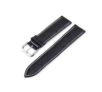Wdjadp Correas de cuero genuino de 10-24 mm de varios tamaños, accesorios de repuesto universales, adecuadas para atuendos formales e informales.,Línea blanca y negra,14 mm