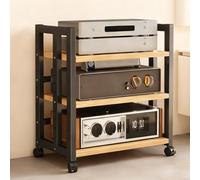 WDJBPSH Mueble Equipo HiFi Soporte Estéreo Esquina 3 Estantes, Estante Multimedia con Estante Madera Ajustable, Organizador Audio Ahorrador Espacio(36cm/14.2in)