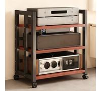 WDJBPSH Mueble Equipo HiFi Soporte para Equipos de Audio 3 Niveles, Estante Ajustable con Ruedas y Estanterías Resistentes para Amplificadores, Receptores, Tocadiscos(60cm/23.6in)