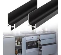 WDJBPSH Tiradores Ocultos para Muebles Tirador de Borde para Dedo Negro para Armarios, Pomo de Puerta Oculto Tipo L para Alacena Cocina, Armario y Cajón Tocador(Pack of 2,150cm/59in)