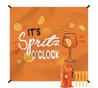 WDJLNZB Aperol Spritz Manta de Playa Arena e Impermeable,Esterilla Playa Naranja con Patrón de Copa de Vino, Toalla Playa Grande para la Playa, Acampar, Picnic y Otra Actividad al Aire Libre