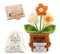 WDJLNZB Pequeño regalo de agradecimiento, Pocket Hug alemán con tarjeta de madera y bolsa de algodón, girasol positivo, amuleto de la suerte, regalos para colegas, amigos, profesoras