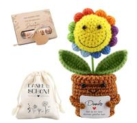 WDJLNZB Pocket Hug Positive Sunflower con tarjeta de madera y bolsa de algodón, regalo de agradecimiento pequeño para profesoras, colegas, amigos, amuleto de la suerte, regalo para mejor amiga