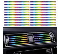 WDJRUIRUI 20 Piezas Tiras Decorativas de Rejilla para Seat Mk3 AB 2022, Accesorios Climatización Vehículo Flexibles Embellecedores Habitáculo PVC