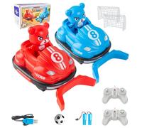 WDKXCN 2 Piezas Coche De Choque Teledirigido,Coches Choque Teledirigidos Avec Accessoires De Football,Bumper Car Radiocontrol Avec Lumière Et Musique pour Enfants GarçOns Et Filles à Partir De 6 ANS