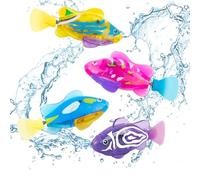 WDKXCN 4 Piezas Robo Fish, Reutilizable Robofish, Robot Fish con Luminoso, Juguetes De Pescado para Gatos, Bañera, Acuario