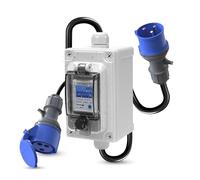 WDKXCN Contador de Electricidad Digital Móvil, 230V IP67 Contador de Consumo Eléctrico Portátil, con Cable de Manguera de Goma, para Embarcación, Autocaravanas, Vehículos Eléctricos y Hogares