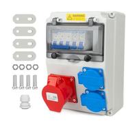 WDKXCN Distribuidor de Corriente 16A, Distribuidor de Corriente para Obras con Interruptor Ls, Tomas 2x230V y 1xCEE 16A con Cable, Tablero Eléctrico para Exteriores, IP44