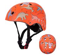 Wdmiya Casco Infantil para Niños y Niñas 2 3 4 Años, Casco Bici Niño, Casco Ajustable Pata Niños Ligero Bicicleta Patinaje, Protección Cabeza Seguridad de Dinosaurio, Regalo para Niños (Naranja)