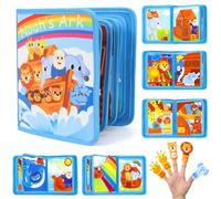 Wdmiya Libro Montessori para Niños 1 2 3 años, Busy Board Tablero Sensorial de Actividades, Busy Book Educativo con Tema del Arca, Juguete Interactivo Portátil de Motricidad Fina