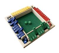 WDMJxar Shut The Box Juego de dados, 2-4 jugadores Familia Tabla de Madera Matemáticas, 8 Dados Juegos de Mesa Clásicos para Aula, Hogar, Fiesta o Pub (Verde)