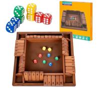 WDMJxar Shut The Box Juego de dados, 2-4 jugadores Familia Tabla de Matemáticas, 8 Dados, Clásicos Juegos de Mesa para Aula, Hogar, Fiesta o Pub (Retro)
