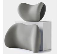 WDMNAO Juego de Almohada de Apoyo Lumbar y Reposacabezas de Coche para Citroen C3 Aircross (2017+), Soporte Lumbar y Reposacabezas, Cojín de Espalda,A Gray