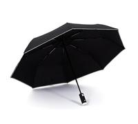 WDMT Paraguas automático con linterna LED integrada, diámetro de 94 cm, plegable y resistente al viento, ideal para días lluviosos y oscuros, color negro, Negro , Ø 94 cm