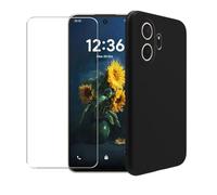 WDMYLFTW Funda para TCL NxtPaper 70 Pro + Protector de Pantalla de Película Templada - Transparente Suave Silicona Protectora Flexible TPU Case (Negro)