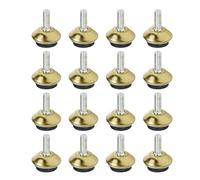 WDONAY M6 Pies Ajustables para Muebles, 16 Unidades, giratorios, niveladores de Patas para Muebles, Patas de nivelación, Altura de ángulo Ajustable, Dorado