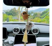 WDPMBL SwingingCar - Adorno colgante de koala, bonito colgante de koala para coche, espejo retrovisor interior de camión, regalo divertido (dos piezas en caqui y gris)