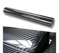 WDragon - Papel de vinilo de fibra de carbono de 60 x 150 cm, 5D, color negro brillante