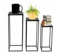 WDRENTOOL 3 Uds soporte de flores de boda, centros de boda jarrón columna camino conductor, estructura de flores para boda, fiesta, cena, restaurante, decoración de hotel (negro)