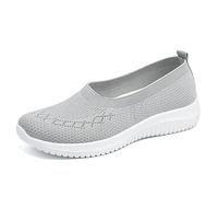 WDRHC Zapatillas De Deporte Zapatos Respirado Ligero Malla Talla 36-41 Mujeres Deporte Running Zapatillas Sacudir Casual Zapatos Zapatos Planos Gris