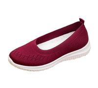 WDRHC Zapatillas De Deporte Zapatos Respirado Ligero Malla Talla 36-41 Mujeres Deporte Running Zapatillas Sacudir Casual Zapatos Zapatos Planos Rojo