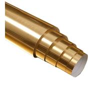 WDSBZNB Vinilo Encimera Cocina PVC Metal Oro pulido plata DIY papel tapiz removible película decorativa vinilo impermeable a prueba de aceite electrodomésticos pegatina pared cocina(Gold,90cm x 2m)